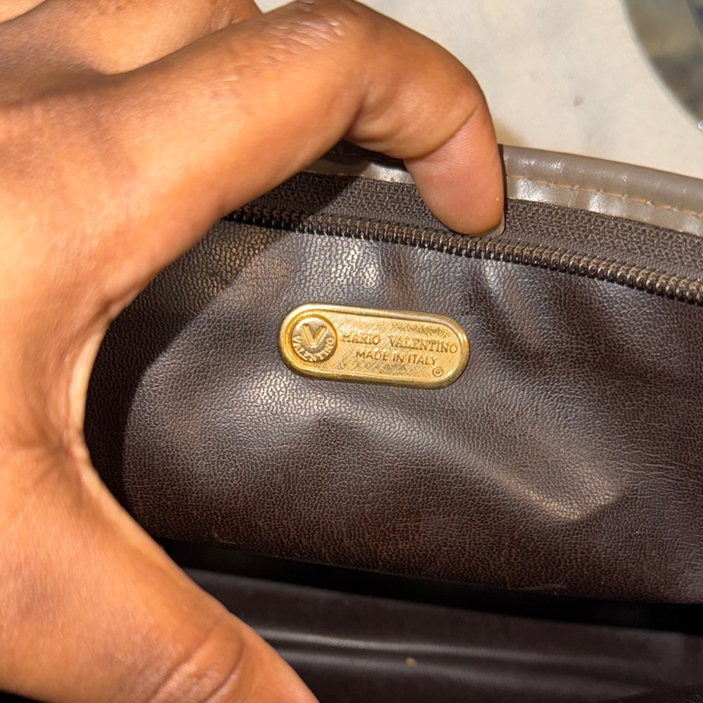 Authentic Mario Valentino Brown Cosmetic Bag - Picture 9 of 9